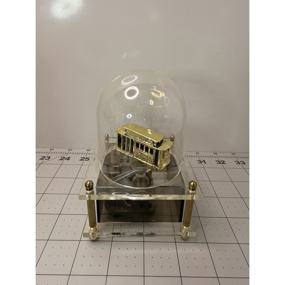 Vintage Waco Music Box Japan Gold San Francisco Trolley Works on/off Switch